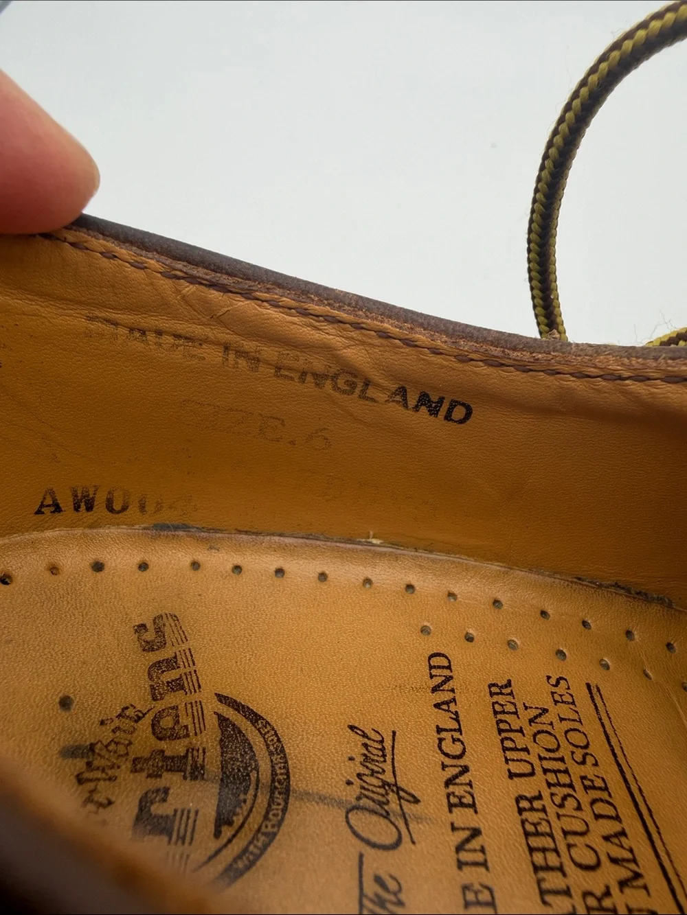 Vintage Dr. Martens Made in England Aztec Crazy Horse 1561 4 Hole Brown Oxford 6